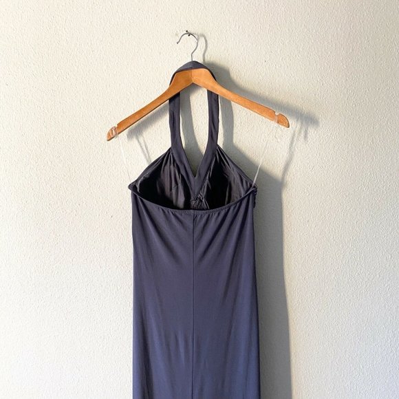 Spense gray maxi halter jeweled sleeveless dress size 8 stretchy - Picture 6 of 8